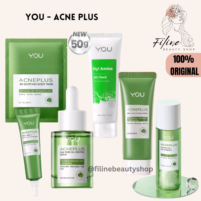 Jual YOU AcnePlus Low pH Calming Cleanser/Triple Action Spot Care/Skin ...