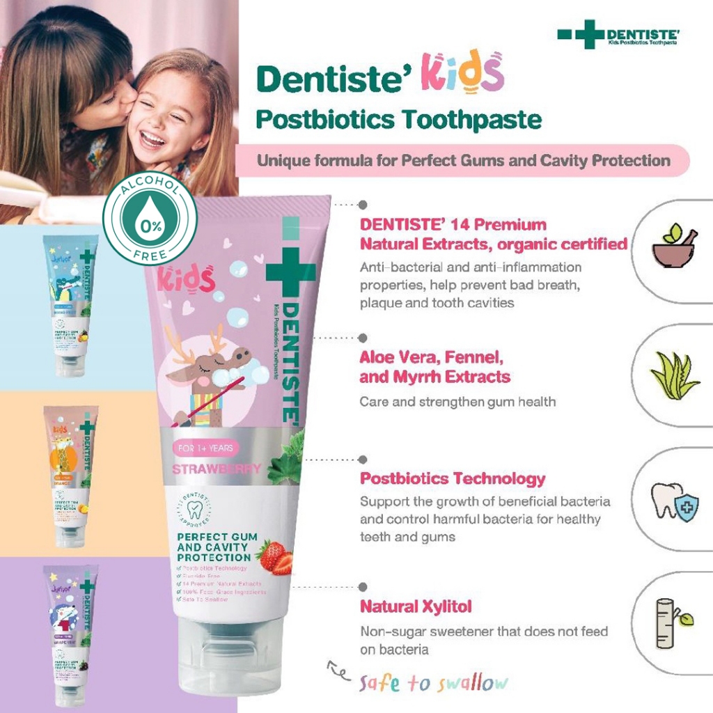 Jual DENTISTE Postbiotics Kid Toothpaste Kids - Strawberry (60gr ...