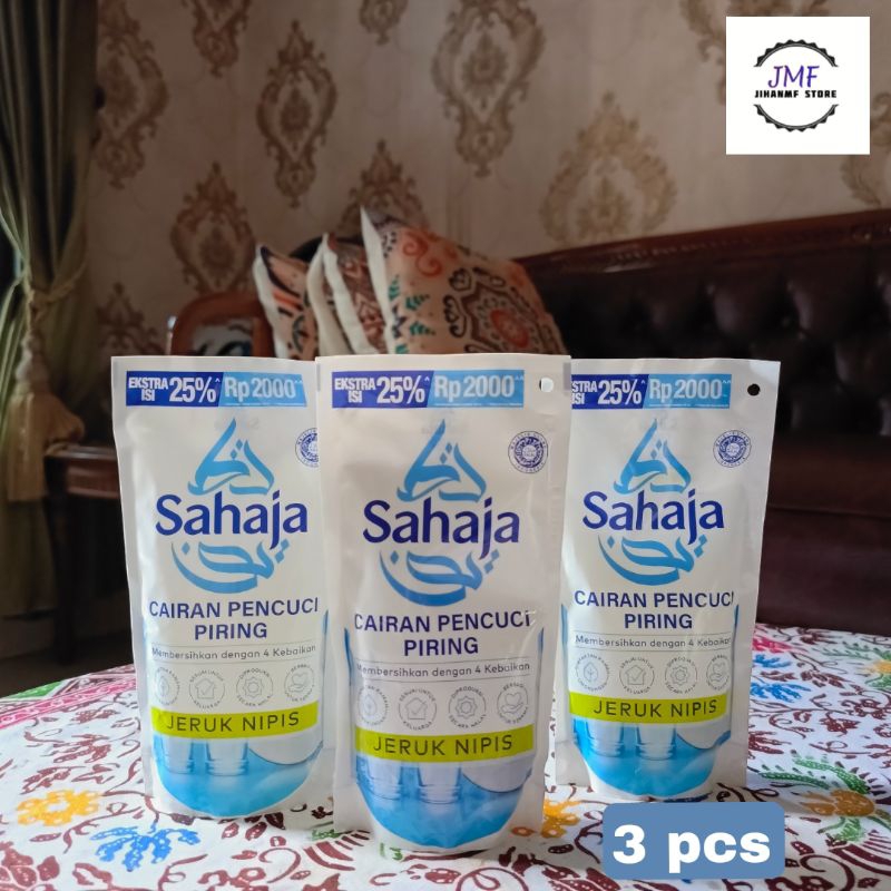 Jual Sahaja Cairan Pencuci Piring Refill Jeruk Nipis 125ml Isi 3 Pcs Shopee Indonesia 