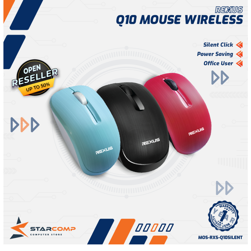 Jual Rexus Q10 Office Mouse Wireless Silent Q 10 | Shopee Indonesia