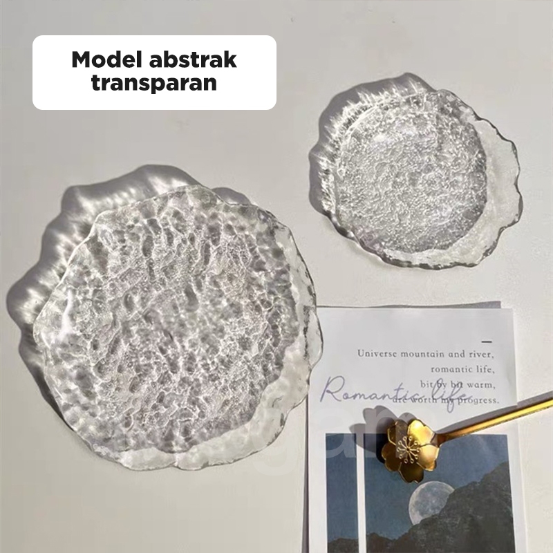 Jual Megam Piring Wadah Saji Aestethic Piring Cantik Transparan Texture ...