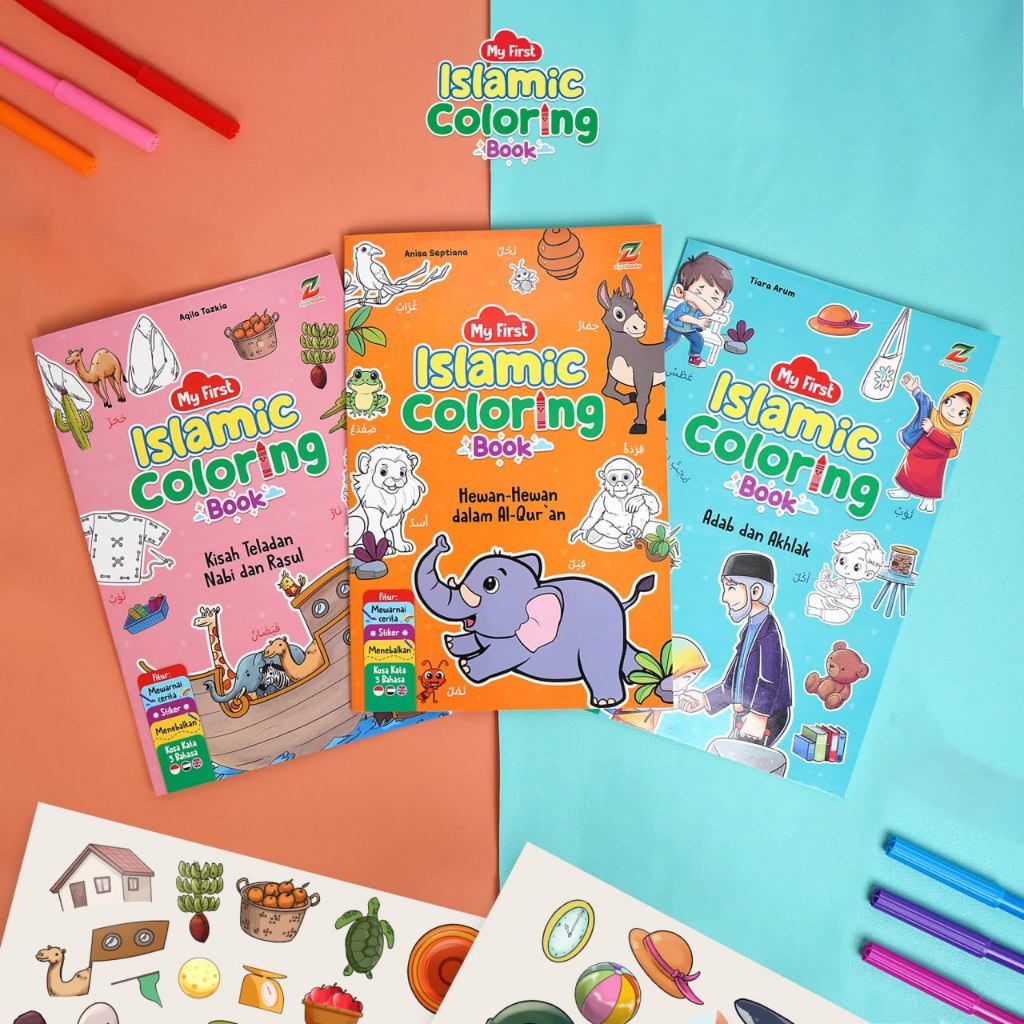 Jual My First Coloring Book - Buku Mewarnai Ziyad (Isi 3 Buku) Kisah ...