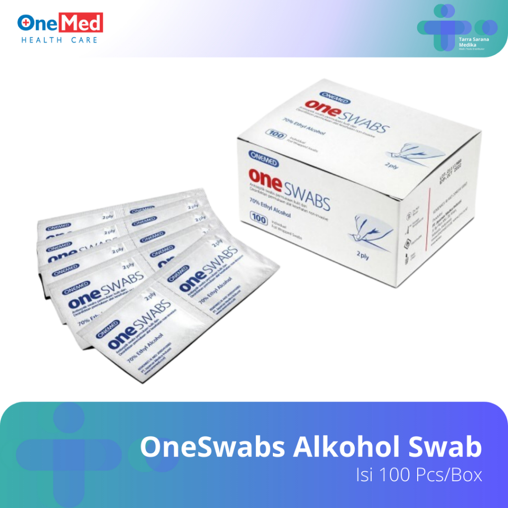 Jual OneMed OneSwabs Alkohol Swab Isi 100 Pcs/Box | Shopee Indonesia