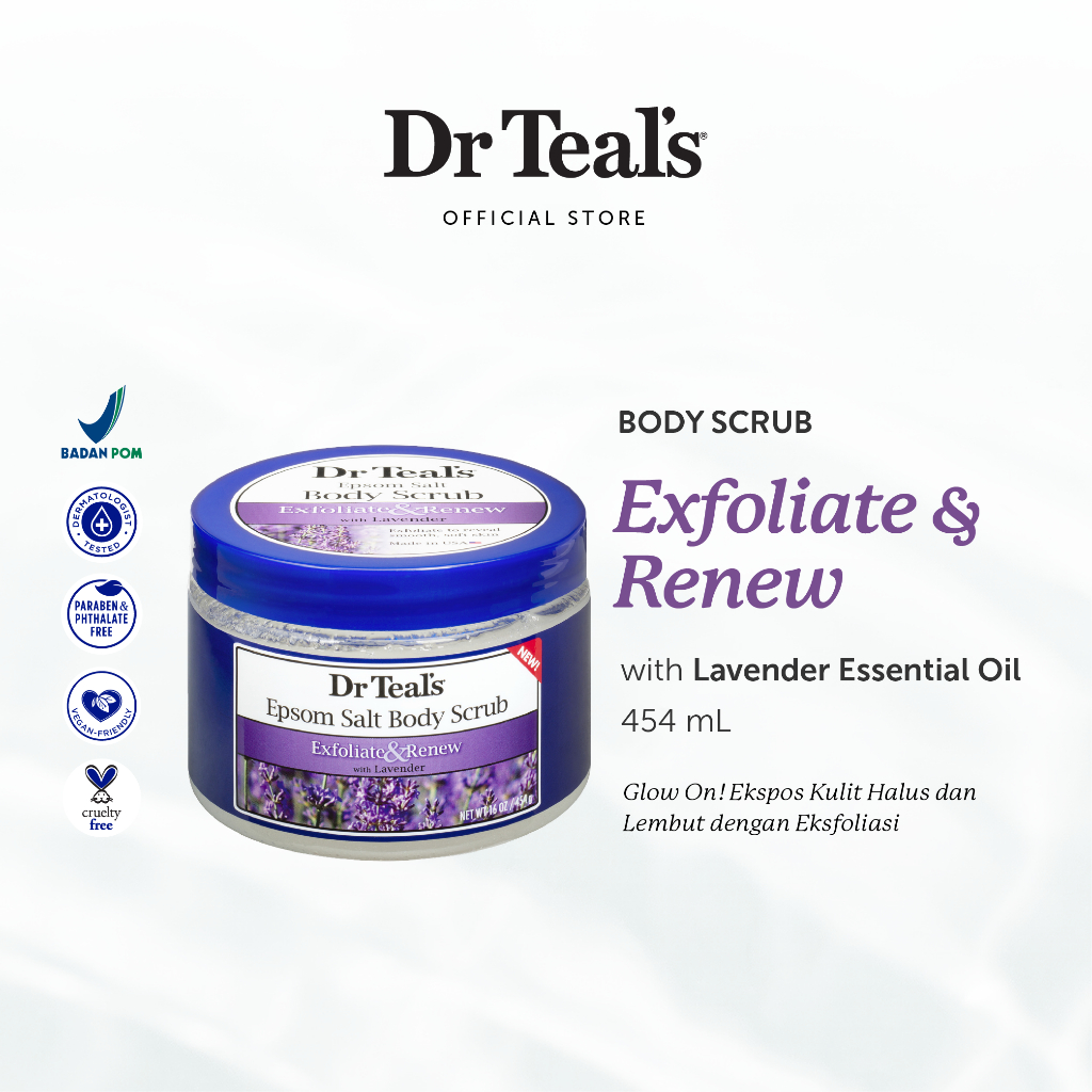 Jual Dr Teal's Body Scrub/Eksfoliasi Kulit Pure Epsom Salt Lavender