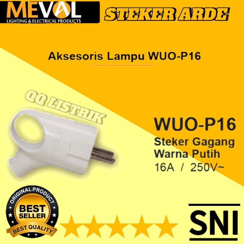 Jual STEKER ARDE GAGANG MEVAL WUO-P16, Warna White / Putih - Steker ...