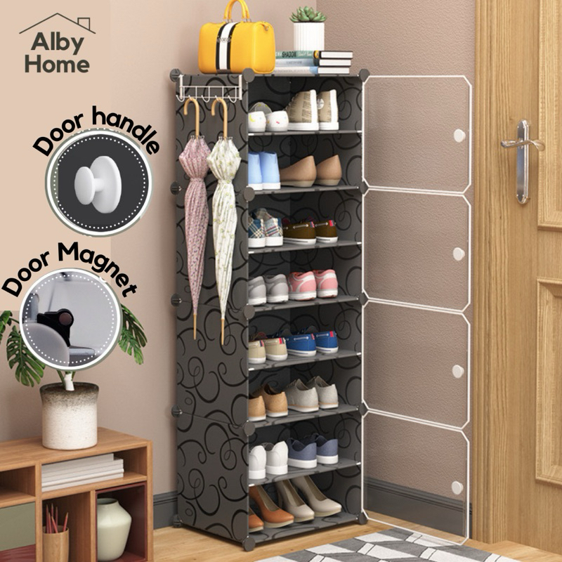 Jual Alby Mart - Rak Sepatu 8 Susun 4 Pintu Tempat Penyimpanan Sepatu ...