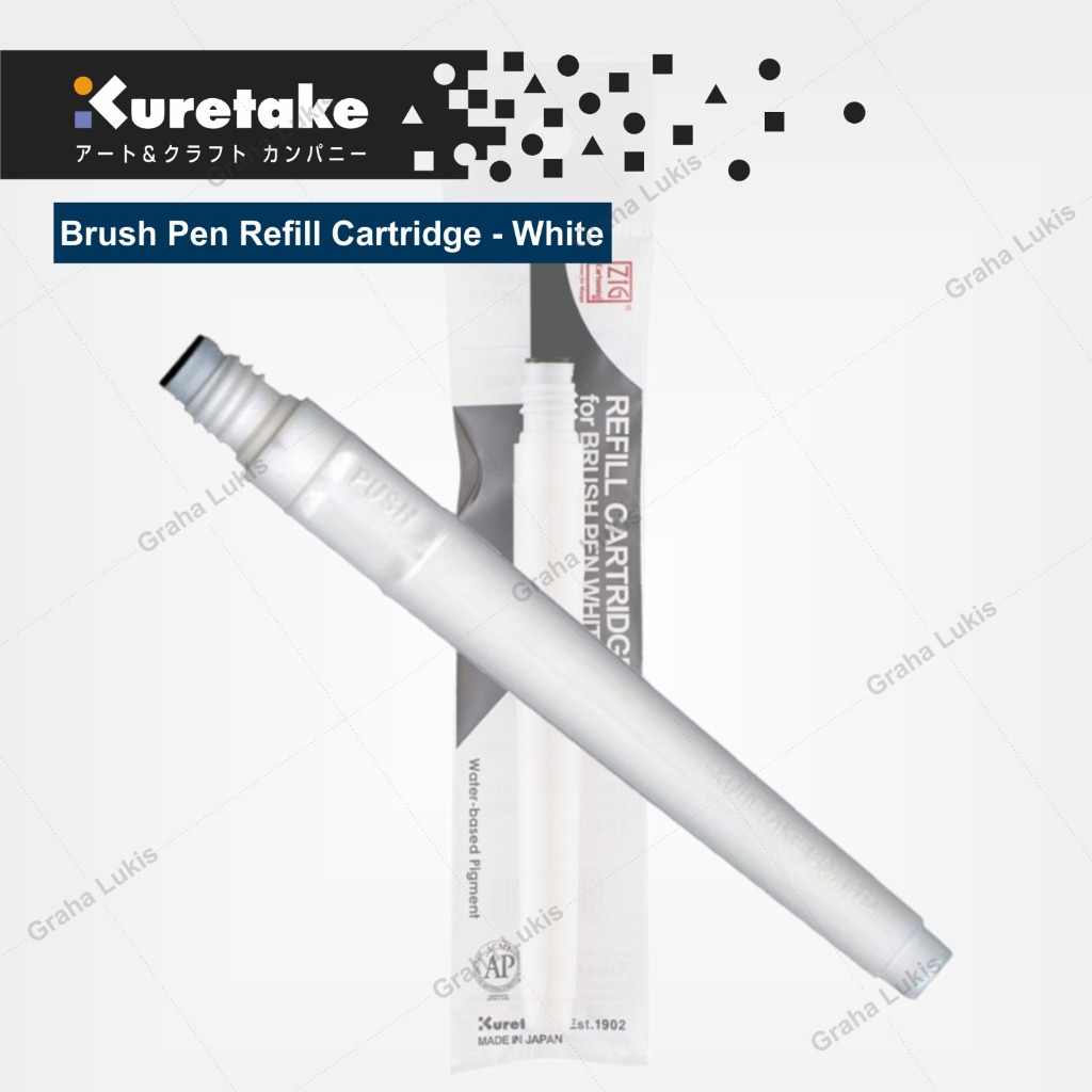 Jual Kuretake Zig Cartoonist Brush Pen Refill Cartridge - White InK ...