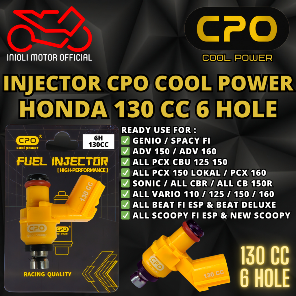 Jual INJECTOR CPO COOL POWER 130CC 6 HOLE BEAT SCOOPY VARIO PCX ADV ...