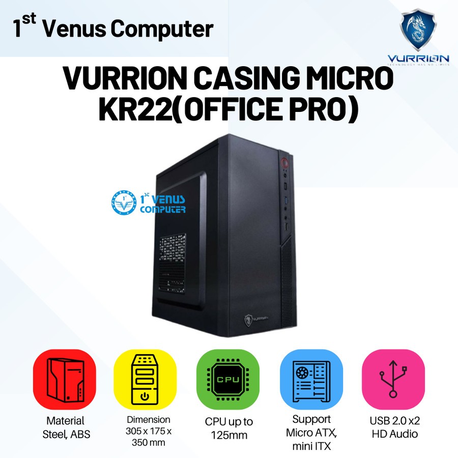 Jual CASING PC VURRION OFFICE PRO KR21 & KR22 PSU 500WATT CASE PC ...