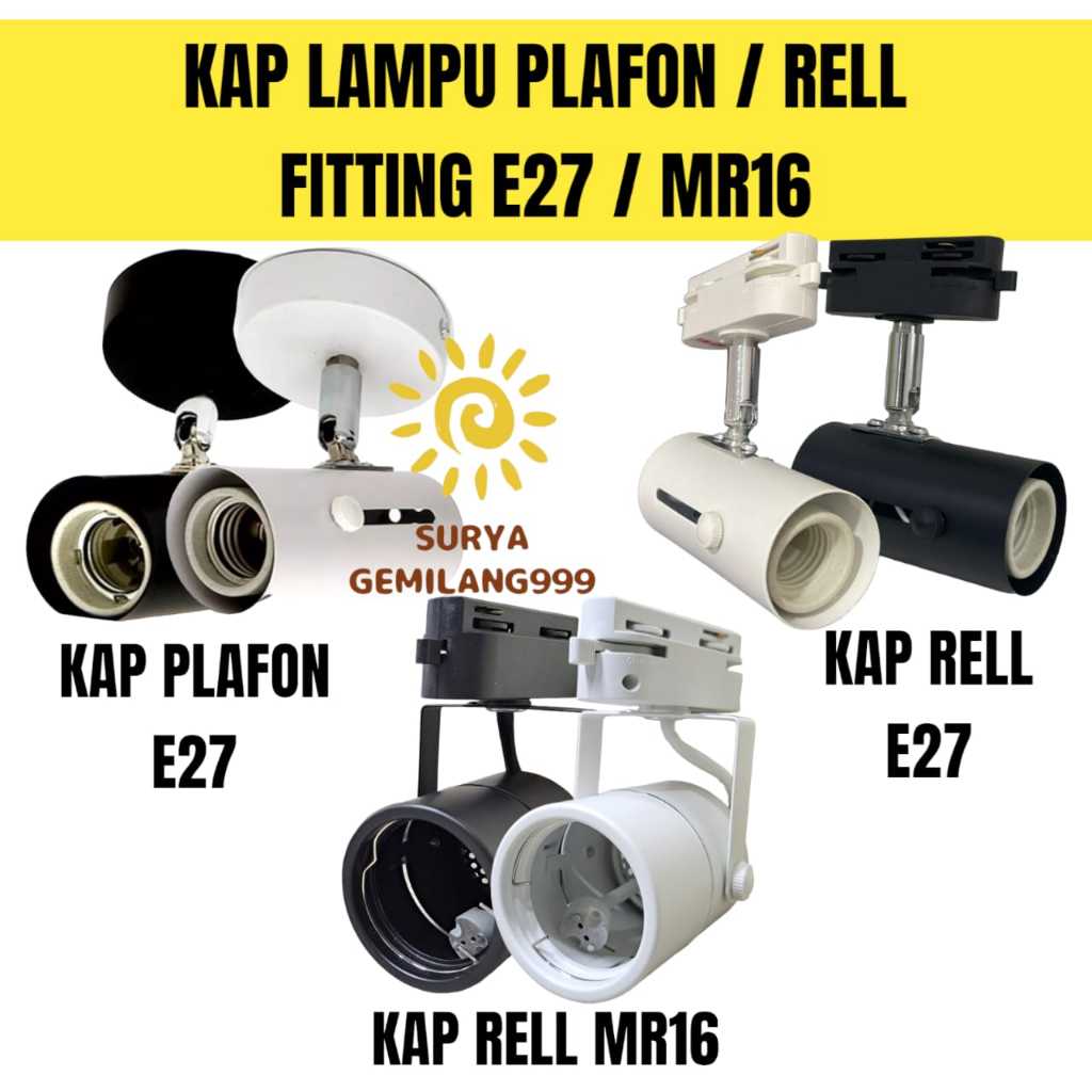 Jual Kap Rumah Lampu Fitting Sorot Fitting E27 / MR16 Model Rell Real ...