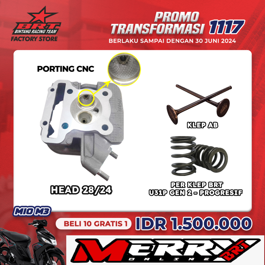 Jual Promo Brt Head Mio M Fino X Ride Klep Porting Cnc Shopee Indonesia