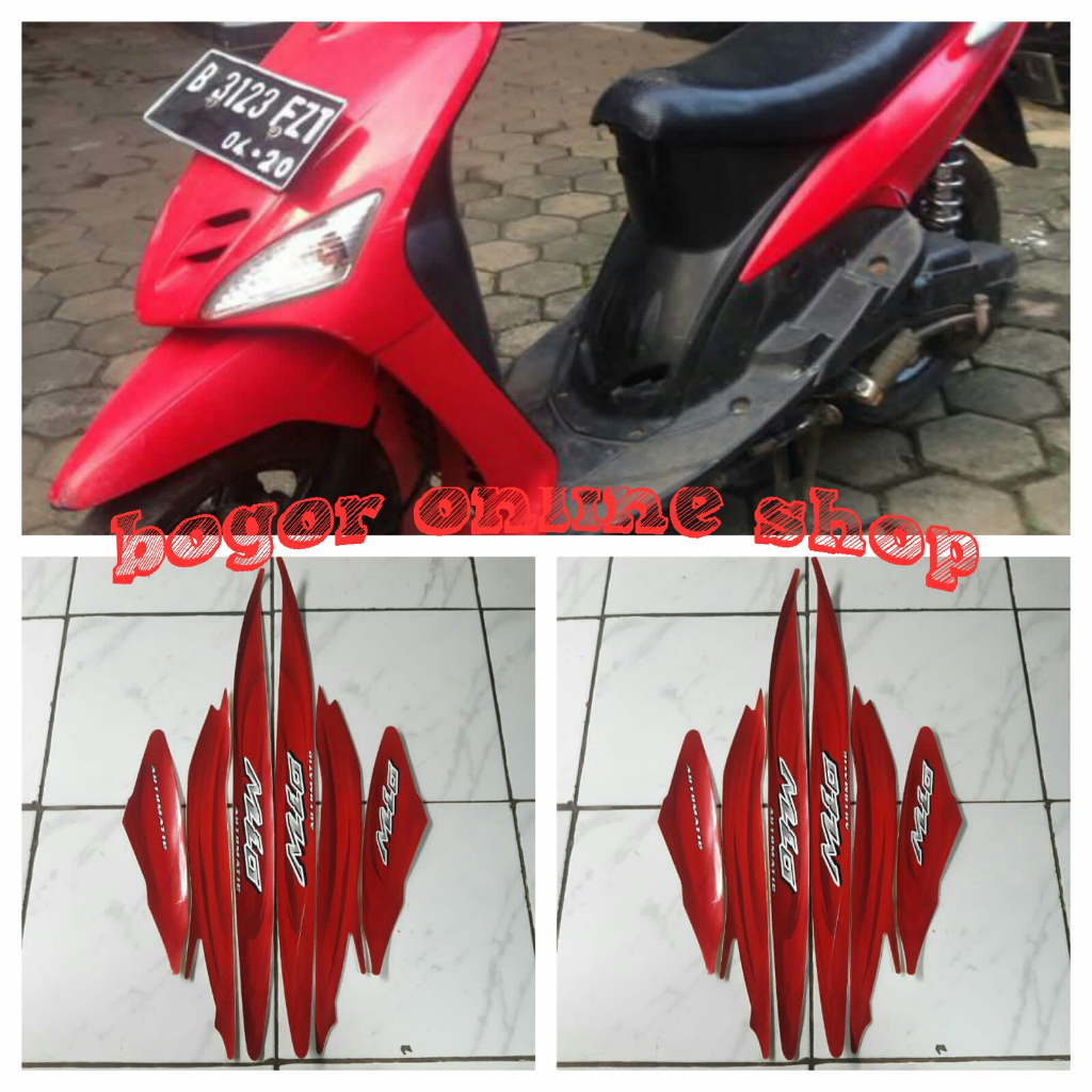 Jual Sticker Striping Body Motor Mio Sporty 2007 Std Full Merah