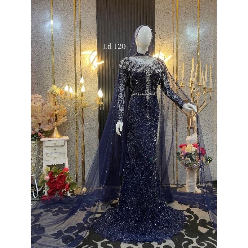 GAUN SLIM DRESS TERLARIS GAUN WEDDING DRES /BAJU PENGANTIN COUPLE/KEBAYA  PENGANTIN BEREKOR/GAUN SLIM MEWAH