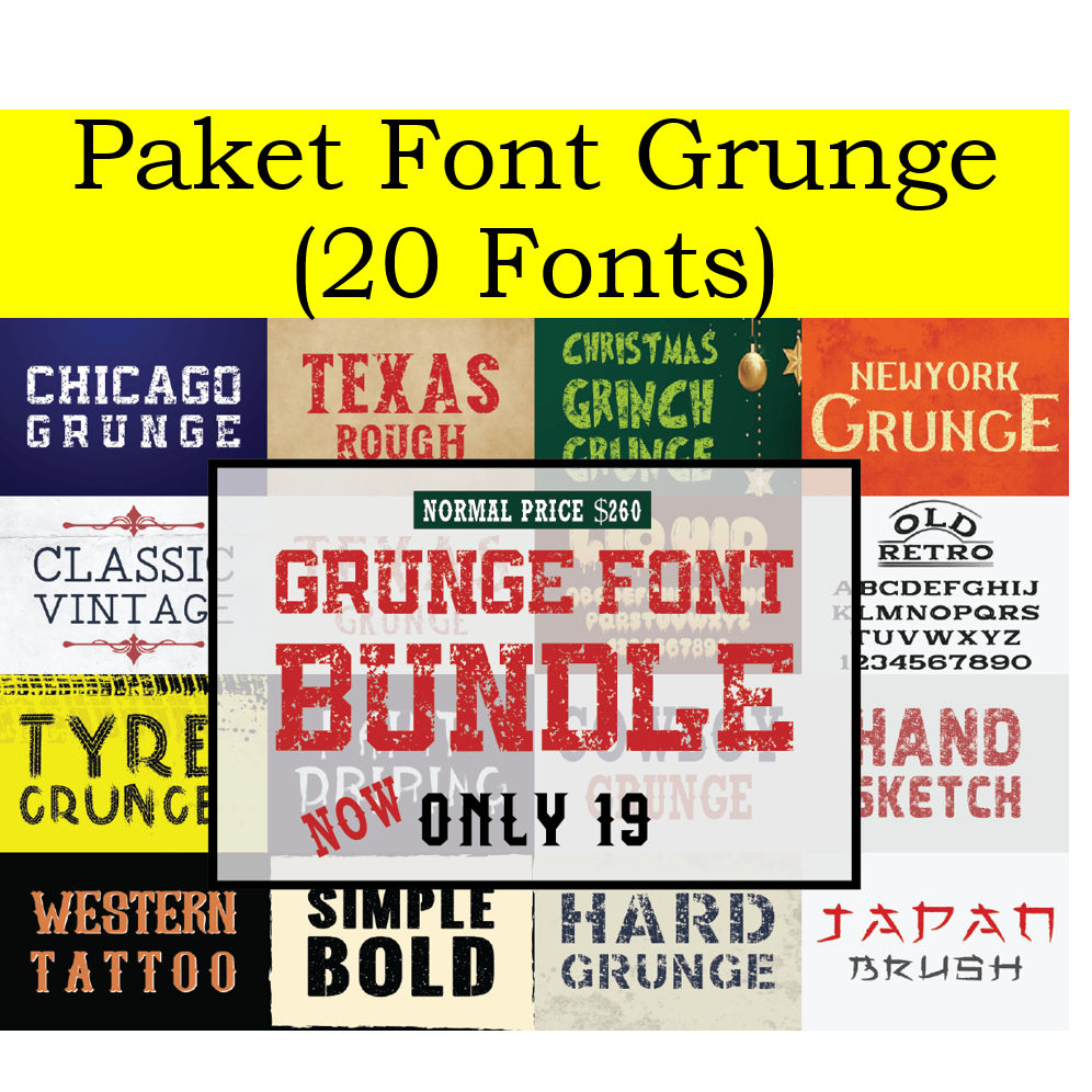 Jual Paket Font Grunge (20 Fonts) | Shopee Indonesia