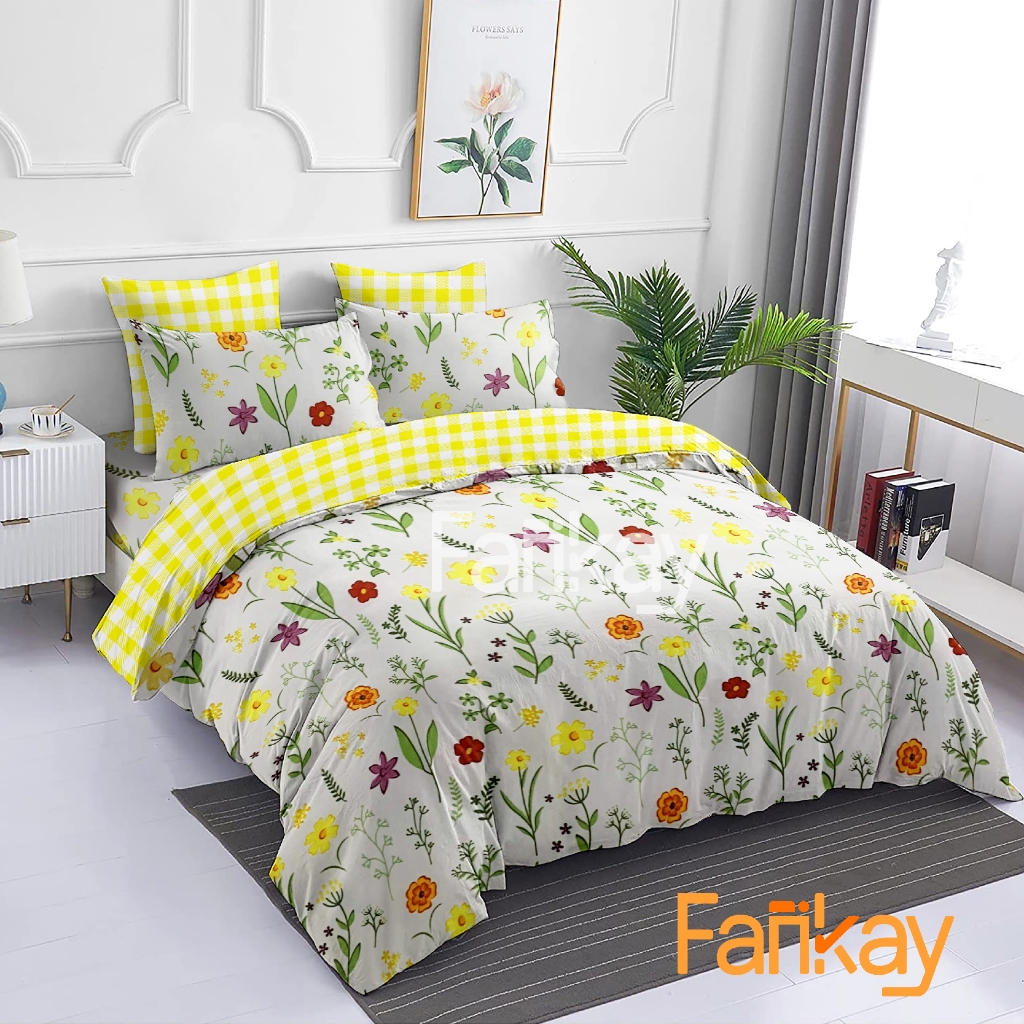 Jual Bed Cover Set Sprei Sheila Mix Emily Yellow - Ukuran Lengkap ...