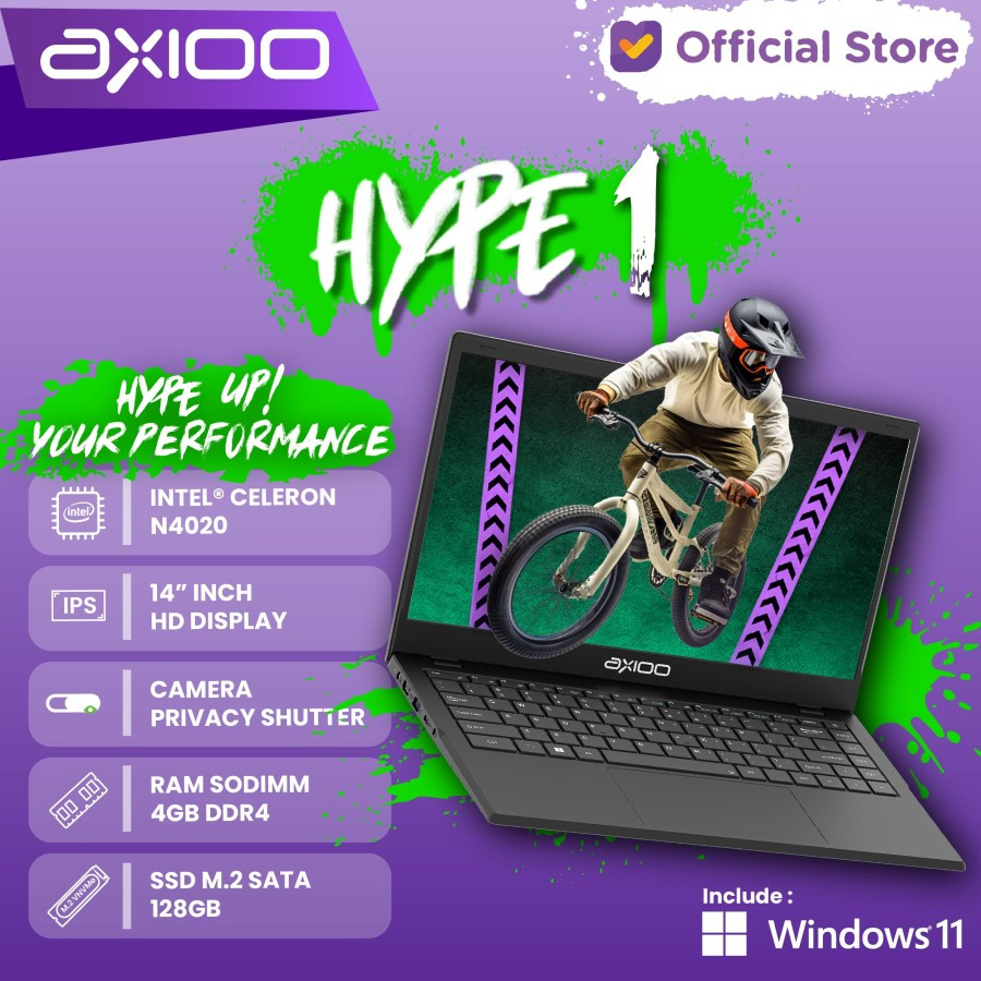 Jual Laptop Axioo Hype 1 Intel N4020 (RAM 8GB/128GB/256GB/512GB/1TB) 14 ...