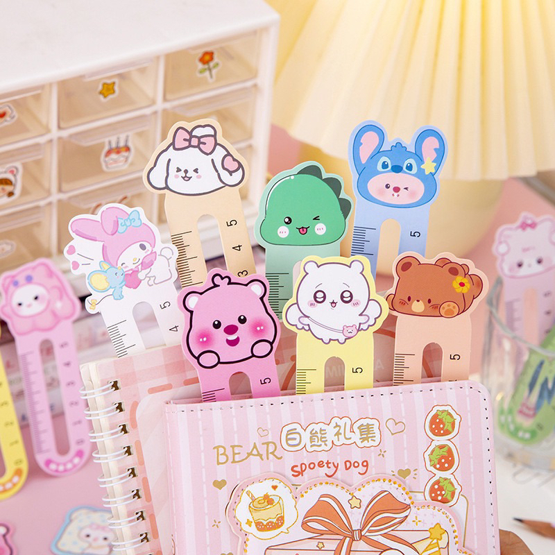 Jual 10 Pcs Penggaris Kertas Sanrio/Pembatas Buku Ruler Karakter Kartun ...
