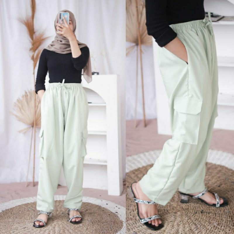 Jual FEBY CARGO PANTS | CELANA CARGO WANITA | CELANA GUNUNG PANJANG ...