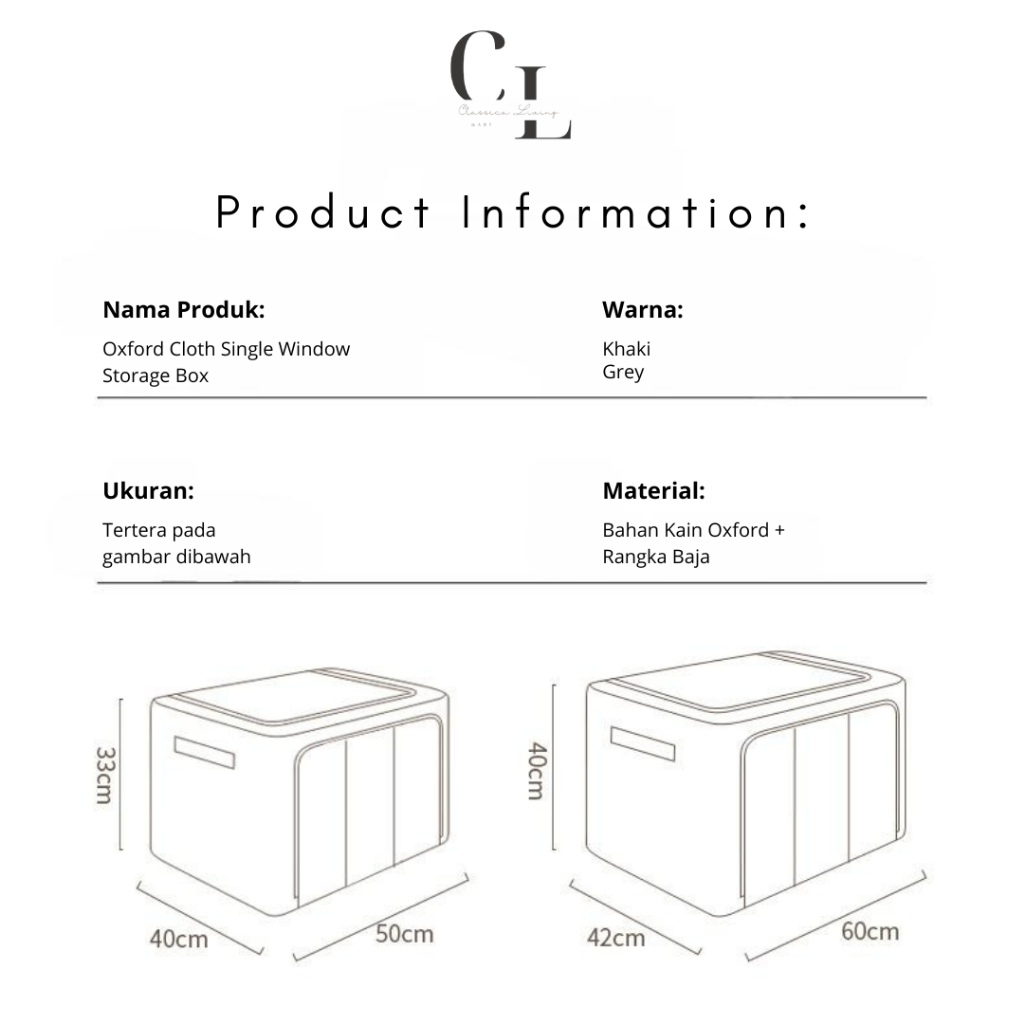 Jual [CLM] Kotak penyimpanan Minimalis / Storage box pakaian ...