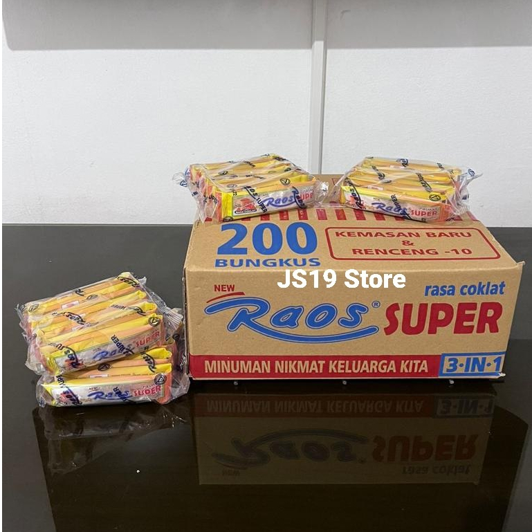 Jual Susu Coklat Raos Super 3in1 (Isi 200 Pcs) | Shopee Indonesia