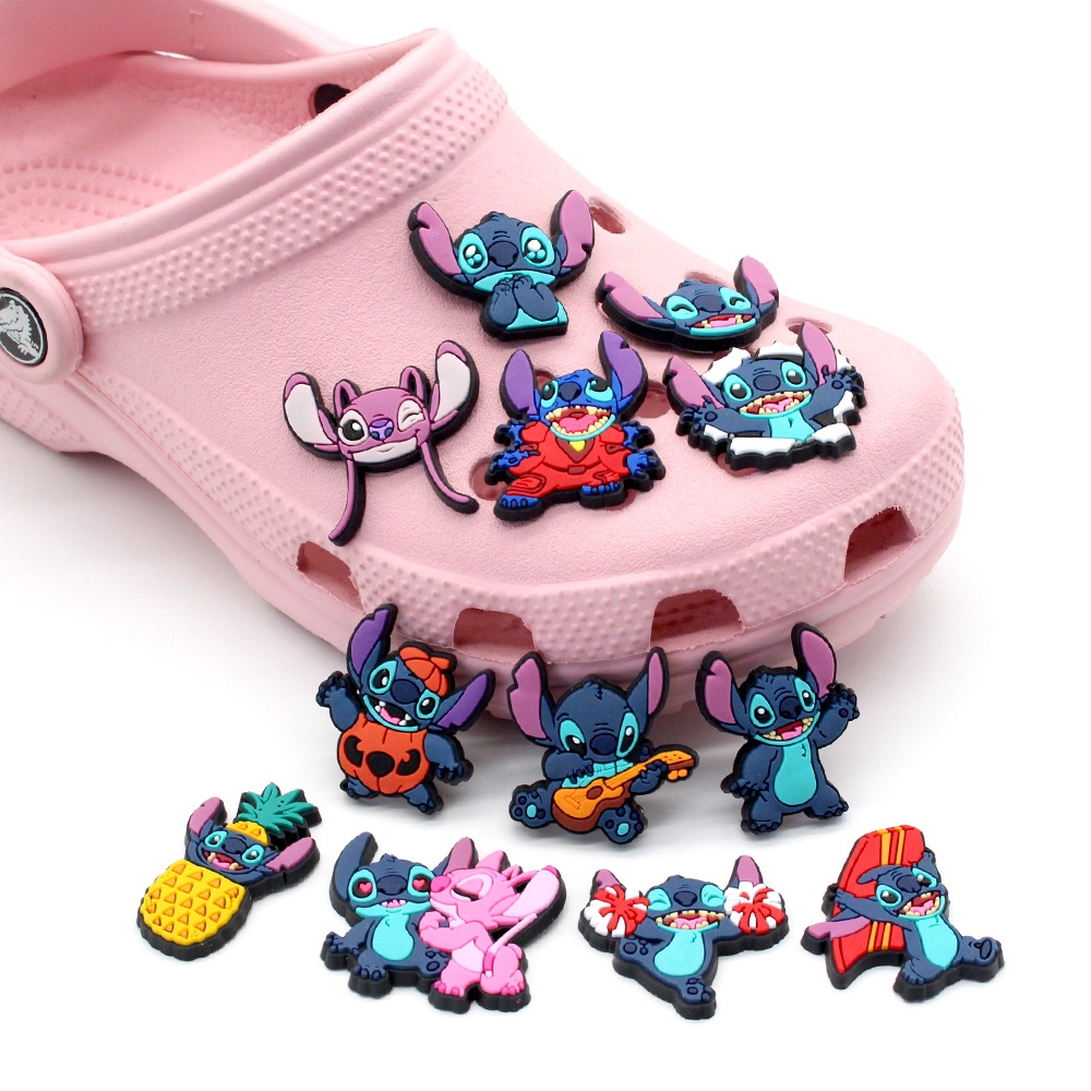 Jual Hot 1 Pcs Disney Stitch Pesona DIY Kartun Bakiak Olahraga Sepatu ...