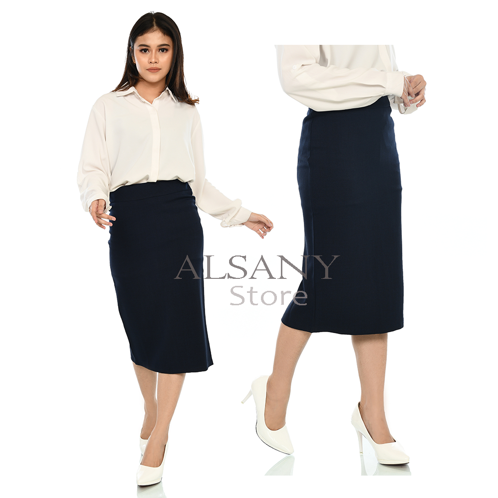 Jual Rok Kantor 7/8 Warna Hitam Rok Formal Wanita Rok Span 7 8 Wanita ...