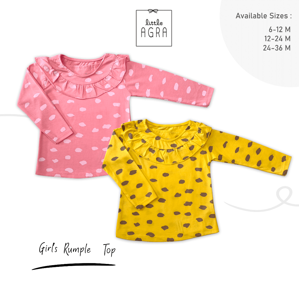 Little Agra LA 8491 - Pink - Yellow - Tshirt Girl - Baju Kaos Anak Perempuan