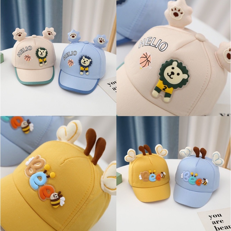 Jual 4 - 15 bulan Topi Baseball Anak Model Helio Lion dan Bee | Shopee ...