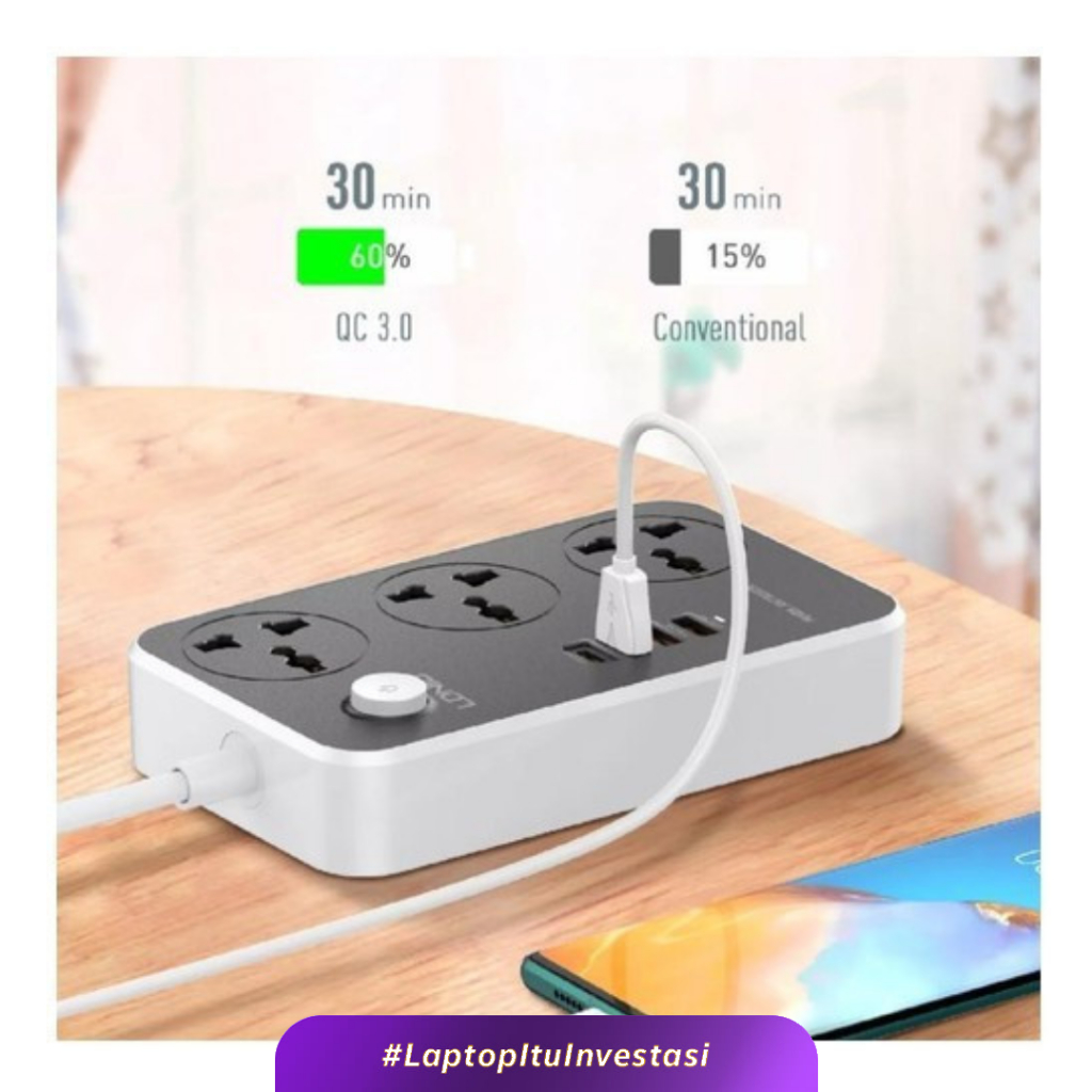 Jual LDNIO SC3412 Power Strip Extention Stop Kontak 3 Socket 3 USB 1 PD ...