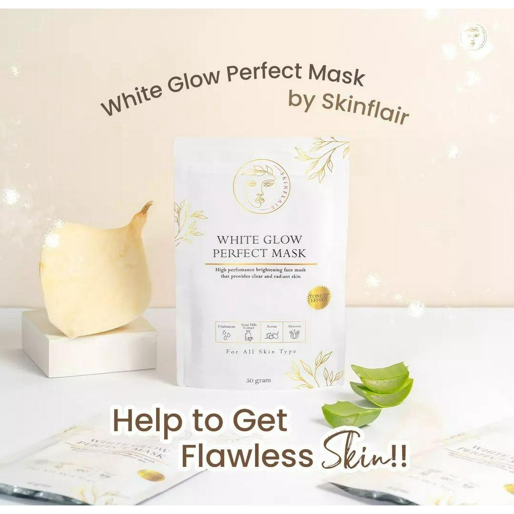 Jual READY! SKINFLAIR WHITE GLOW PERFECT MASK POWDER (FREE SPATULA ...