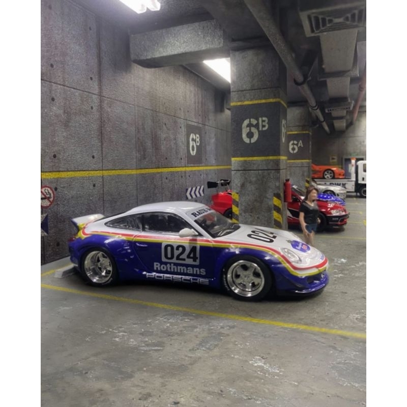 Voiture Miniature 1:64 RWB Porsche 997 Rothmans – XCarToys X Pop Race – Métal Avec étui
