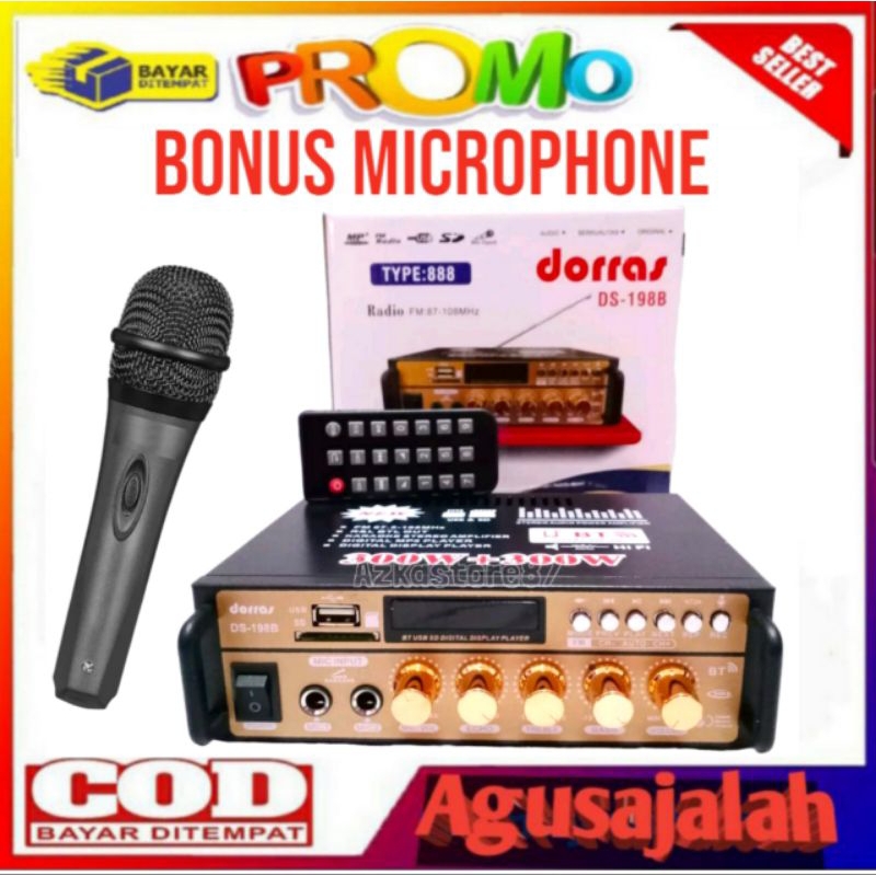 Jual DUO MIC POWER AMPLIFIER SUBWOOFER 800WATT LED DIGITAL BISA RADIO