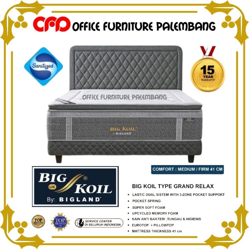 Jual springbed bigland big koil GRAND RELAX matras kasur spring bed ...