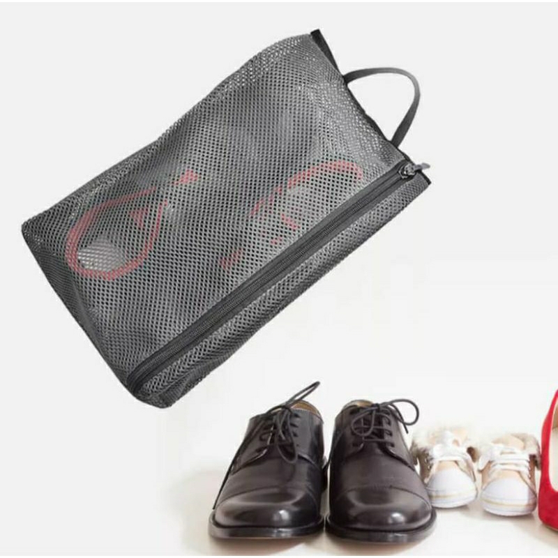 Jual jala tas sepatu sarung koper setu traveling tas jaring soesh bag ...
