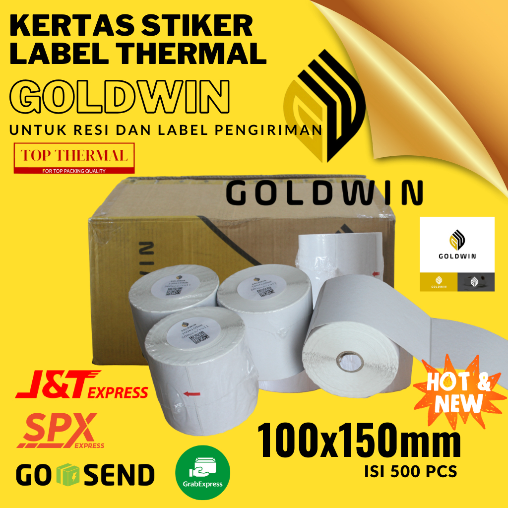 Jual Kertas Stiker Label Thermal Barcode 100x150 Mm Isi 500 Pcs Online Shop Termal Resi Shopee 0273