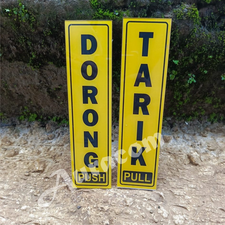 Jual ACRYLIC STICKER PINTU TARIK DORONG GOLD 5000 /SET | Shopee Indonesia