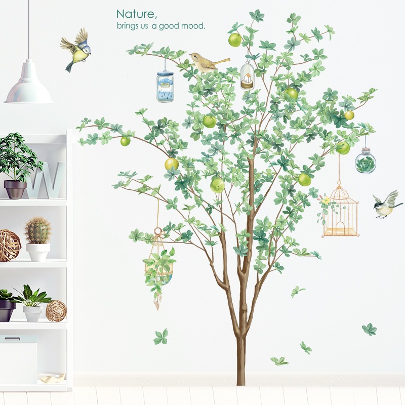 Jual Reliza Wall Sticker Pohon Daun Hijau Burung Cantik Green Tree ...