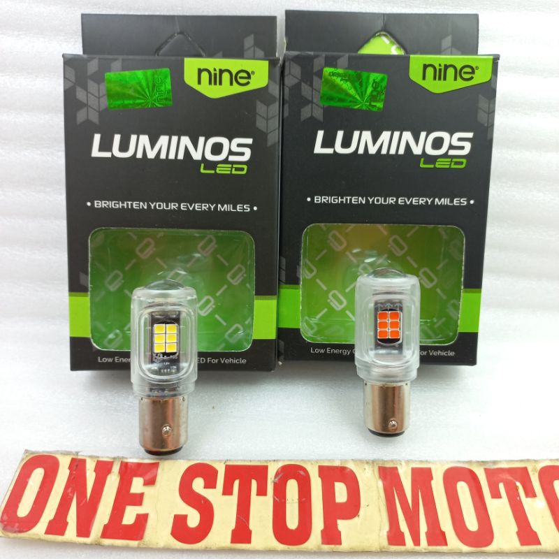 Jual Lampu Stop Rem Luminos Led Nine S Gs Bayonet Mata Strobo Kedip Motor Mobil Original