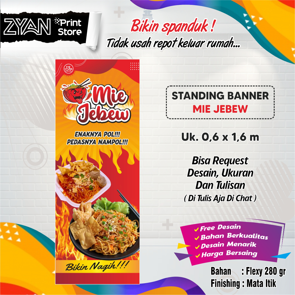 Jual Spanduk Banner Mie Jebew Shopee Indonesia