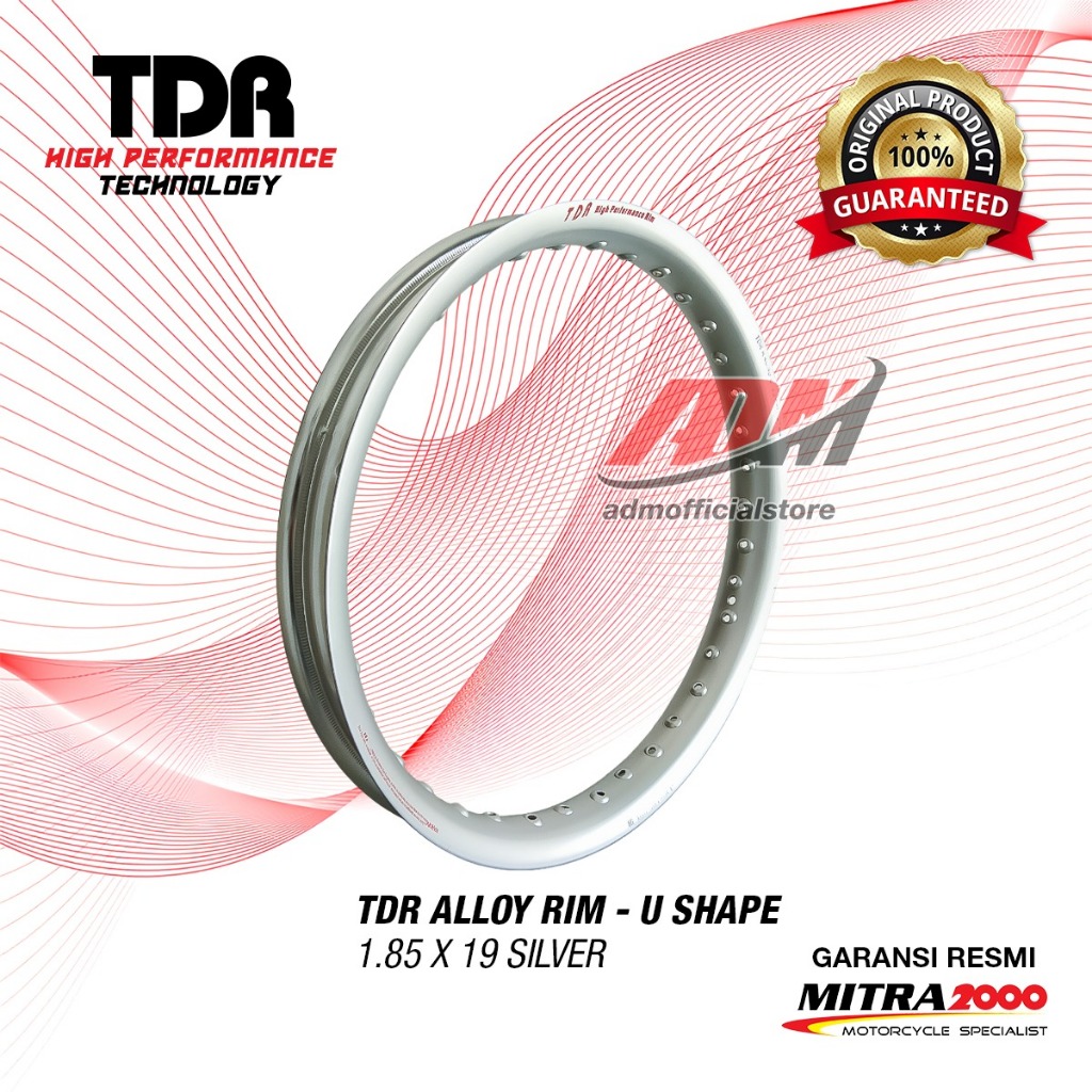 Jual Velg TDR Rims 1.85 x 19 Silver U Shape | Shopee Indonesia
