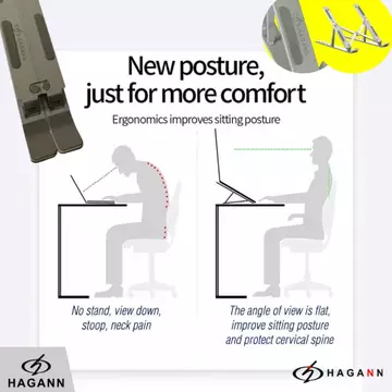 HAGANN LAC 005 Stand Laptop Aluminium Holder Tatakan Dudukan Tablet Standing Tab Alumunium –
