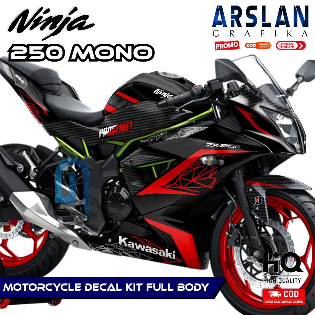 Jual 【COD】Decal Ninja 250 Mono Full Body - Stiker Kawasaki Ninja 250RR ...