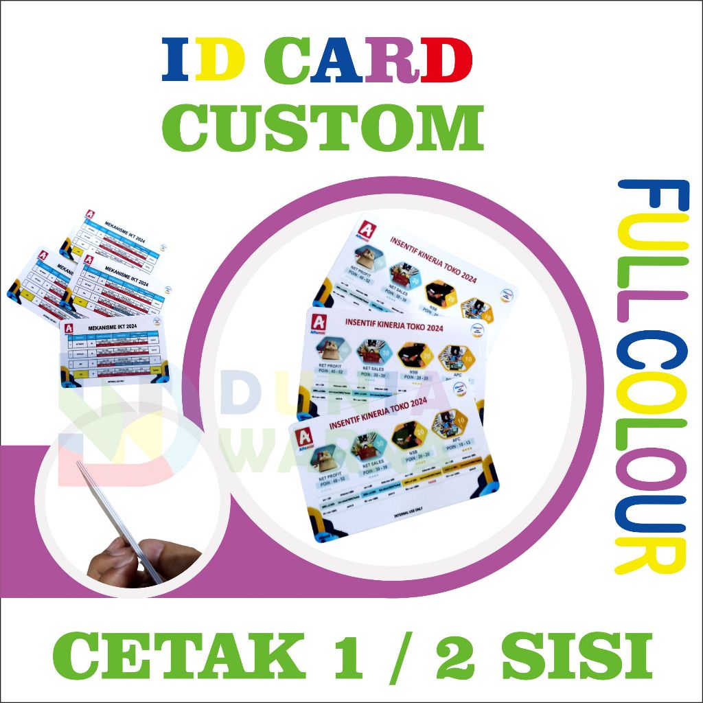 Jual Cetak Id Card Std Atm Cetak Idcard Member Card Kartu Pegawai Kartu Pelajar Standar