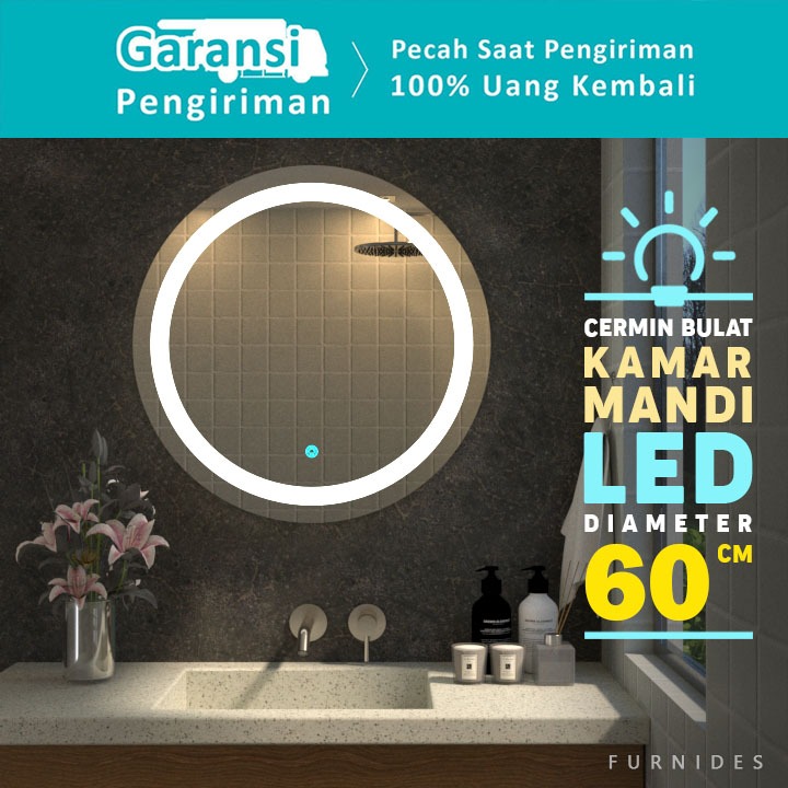 Jual Cermin Rias Led Bulat Diameter Dekorasi Kamar Mandi Bathroom And Vanity Mirrors With