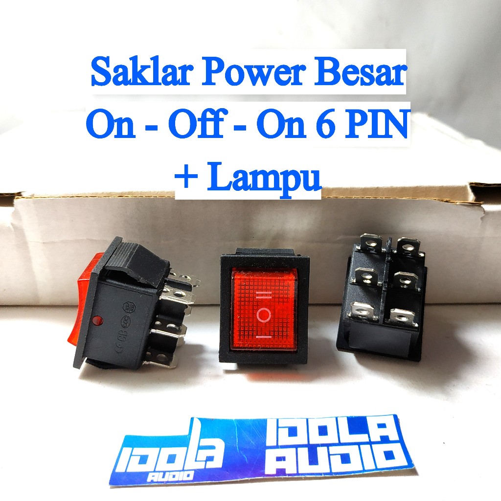 Jual Saklar Power Besar On - Off - On 6 PIN + Lampu | Switch On Off On ...