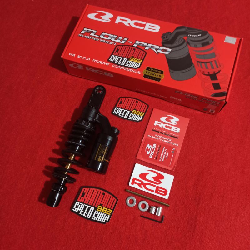 Jual Shock Shockbreaker RCB Racing Boy Flow Pro Black 305mm Mio M3 Mio ...