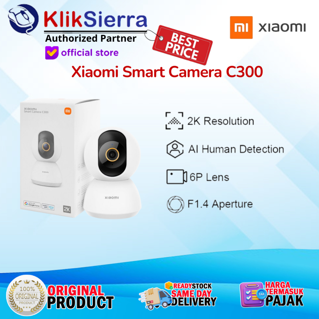Jual Xiaomi Mi Smart Camera C300 2K UHD Clear 1296P CCTV IP Cam Full ...