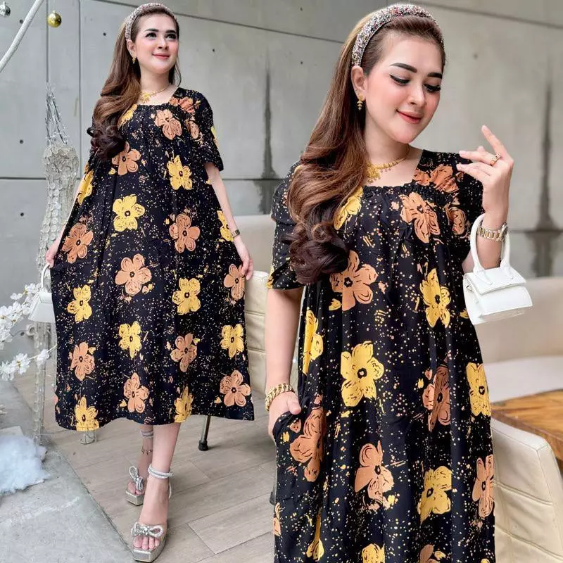 Gambar 2 Daster Jumbo Fuji Rayon Adem Lengan Pendek Daster Kekinian Jumbo Nyaman Seharian