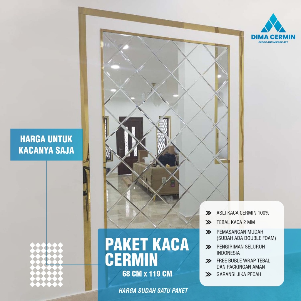 Jual Paket Kaca Moulding Ukuran 68CM x 119CM / Dekorasi Rumah Kantor ...