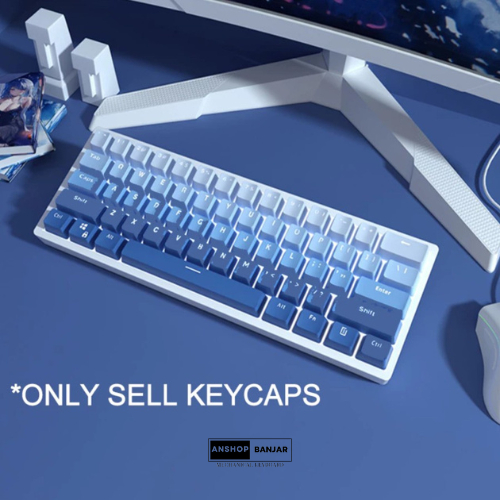 Jual Keycaps Gradient Blue Sky PBT OEM Profile mechanical keyboard ...
